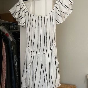 Black and white striped romper